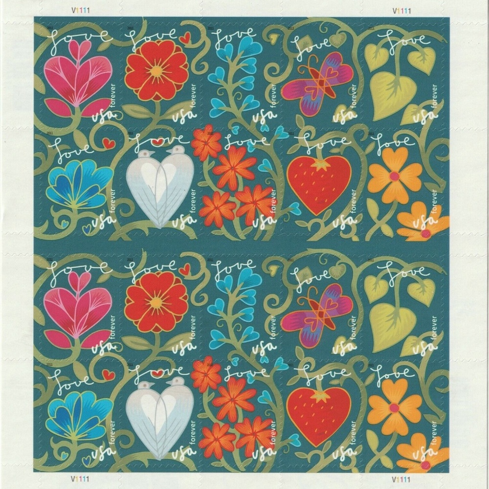 US  GARDEN OF LOVE (2011) - Sheet of 20   MNH Floral